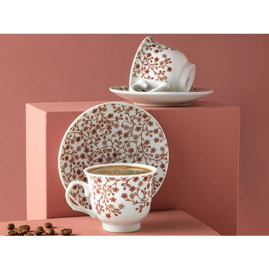 

Набор фарфоровых 2-х кофейных чашек Hiedra Home на английском языке, 80 мл