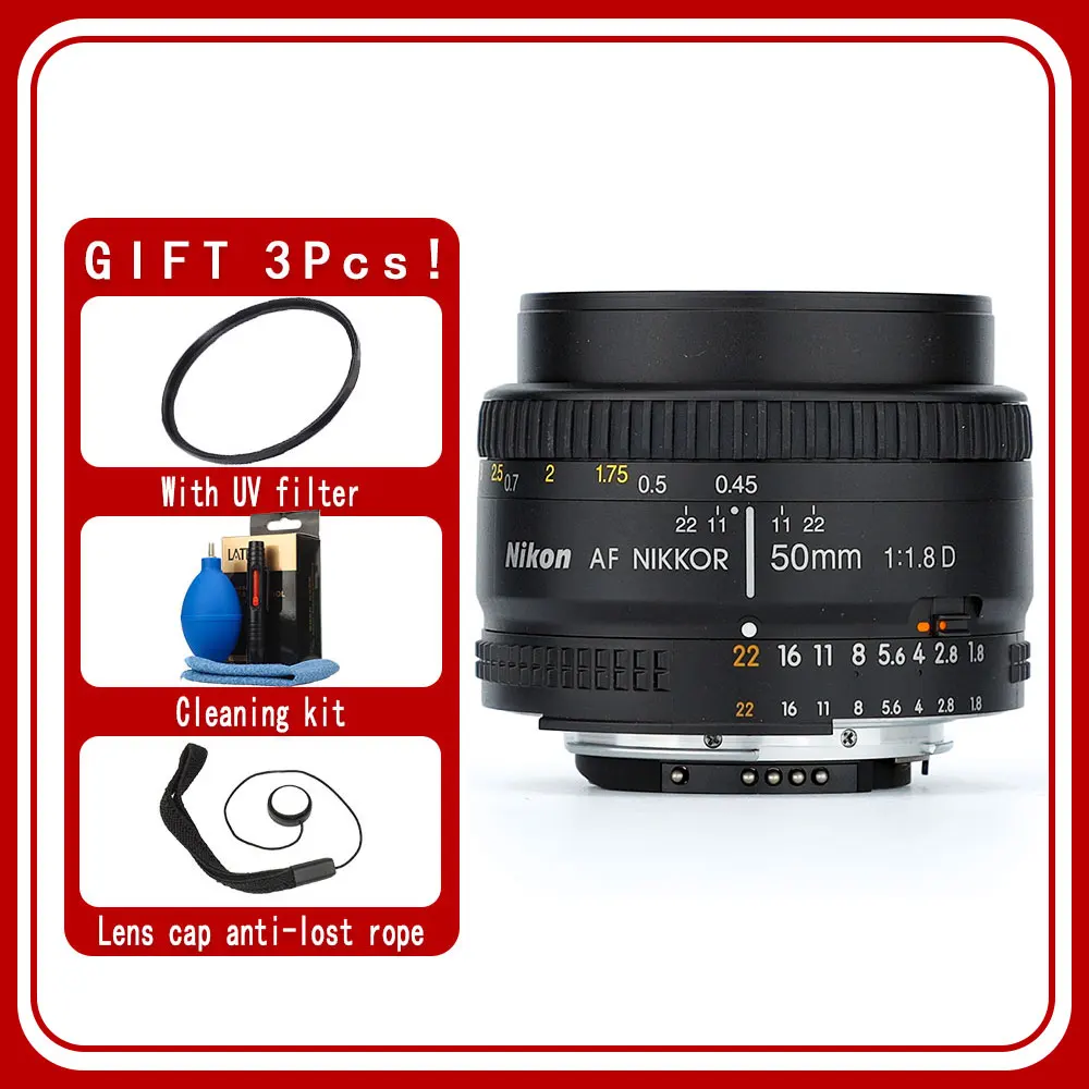 Obiettivo Nikon 50Mm Nikkor F/1.8D Af Prime Per Fotocamere Dslr