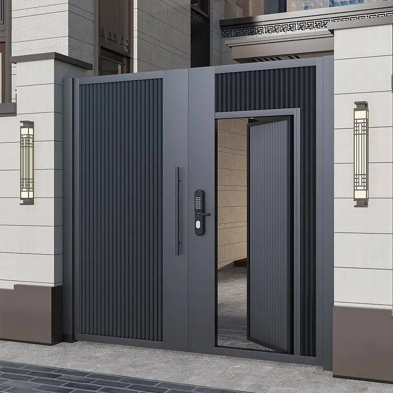 Electric automatic modern design decoration metal aluminum main motor opener gate