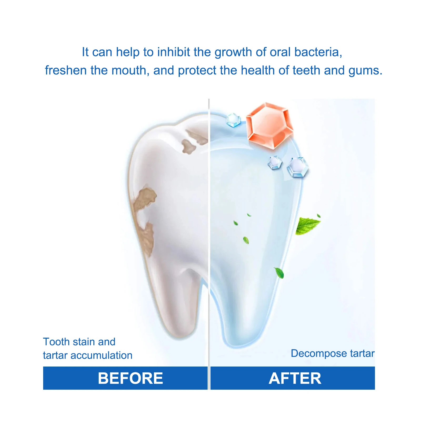 Jaysuing Teeth Cleaning Gel Remove Tea and Coffee Stains Eliminate Bad Breath Reduce Food Residue Oral Cleaning Teeth Gel