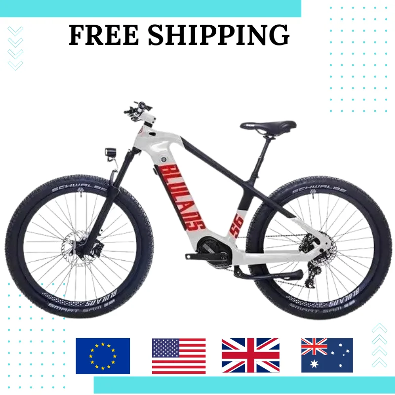 Blulans S6 Lite E-Bike Carbono Montanha 27.5 Polegadas Bafang M500
