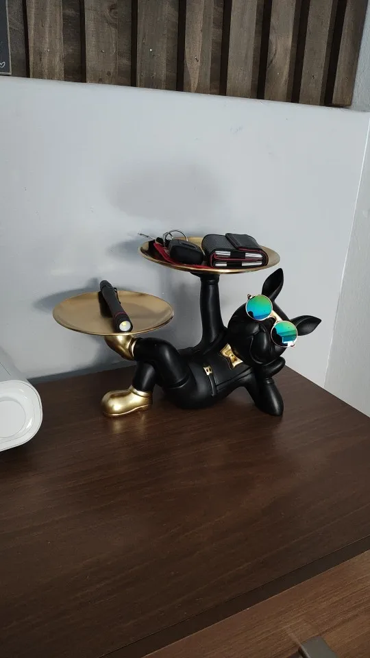 Pawsitively Cool: Bulldog Figurine Statue - Quirky Home Interior Decoration Accessory photo review