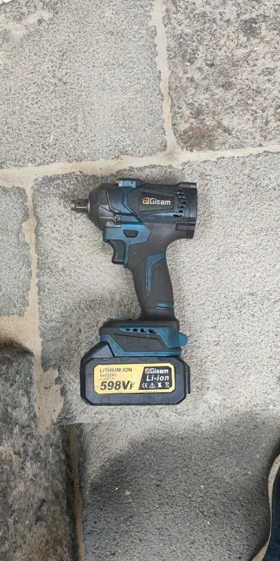 Gismis-llave de impacto eléctrica sin escobillas, Torque de 1200N.M, destornillador inalámbrico de 1/2 pulgadas, herramienta eléctrica para Pin de batería Makita de 18V photo review