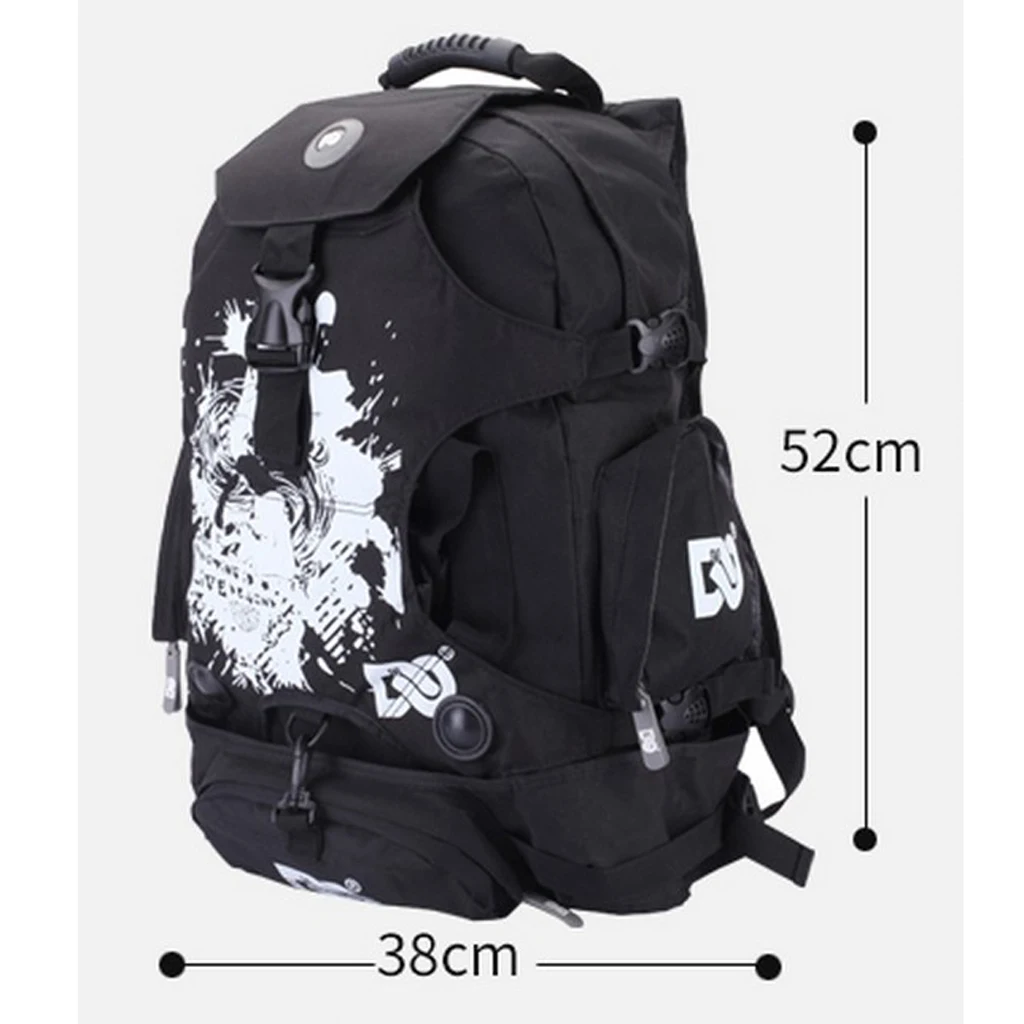 Outdoor Roller Inline Skates Storage Bag Shoulder Backpack for Skate Holder Multi Pockets Roller Skates Carrier Container