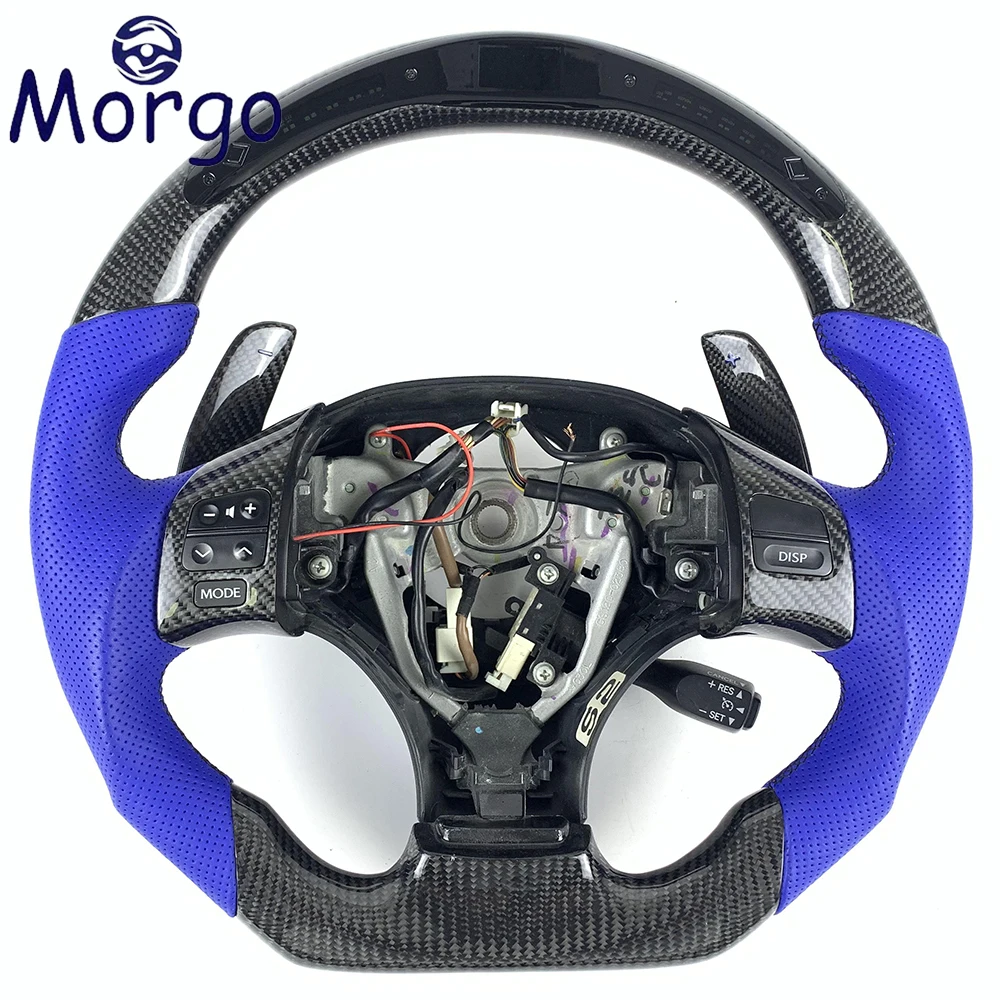 

LED Carbon Fiber Steering Wheel For Lexus IS250 IS250C IS300 IS350C ISF 2010 2011 2012 2013 Car Steering Wheel Customized