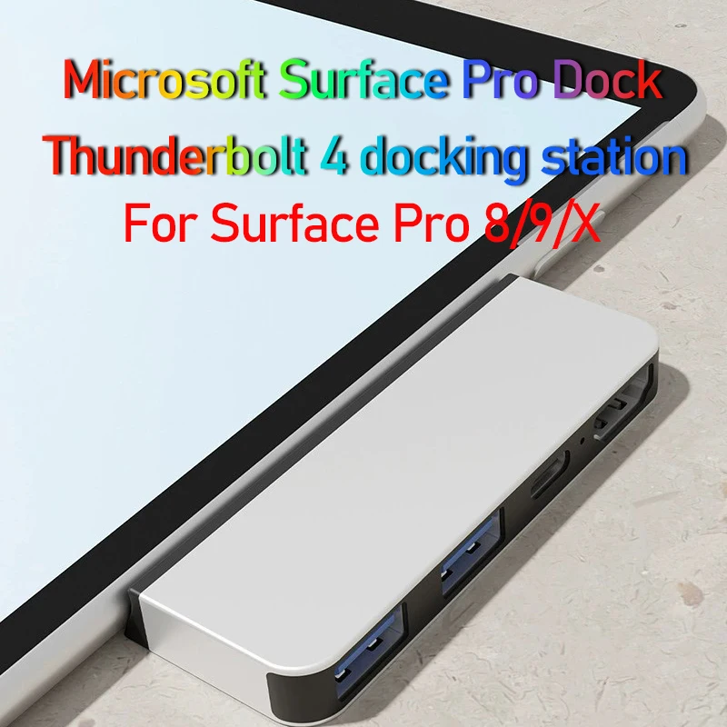 para Acessórios de pc da Microsoft Superfície Pro Usb Hub Docking Station hd Dual tipo c Hub Thunderbolt Dock Hdmi Surface Pro x - Imagem 5