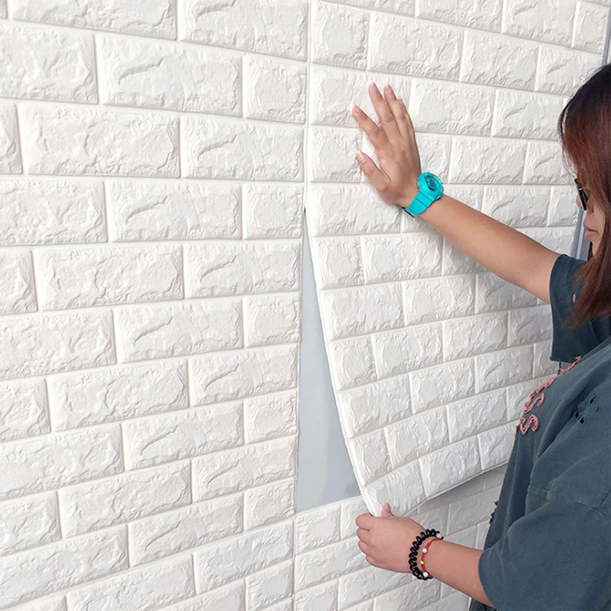 1-30Pcs 35cmx30 3D Wall Panels Stickers Wallpaper DIY Waterproof for Living Room Bedroom Kitchen Background Decoration 2
