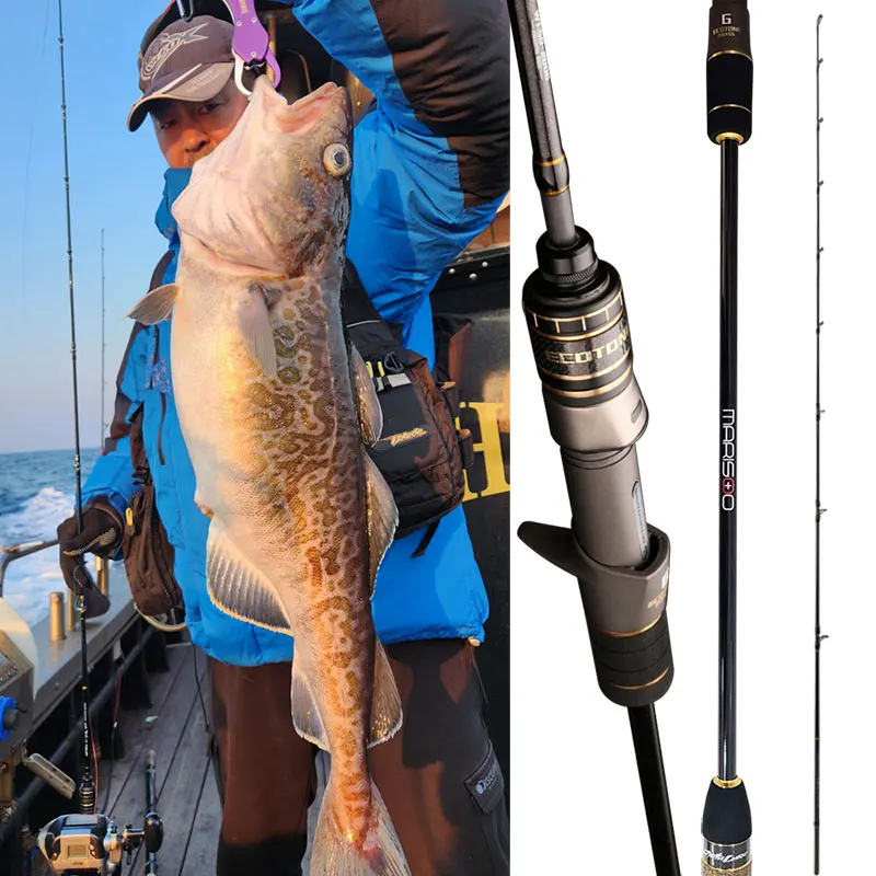 Pesca Boat Canne Da Pesca Saltwater Big Game Slow Pitch Jigging Rod Shore Carbon 2 Pezzi Spinning & Casting Portatile Cod Amberjack Rockfish Flatfish 