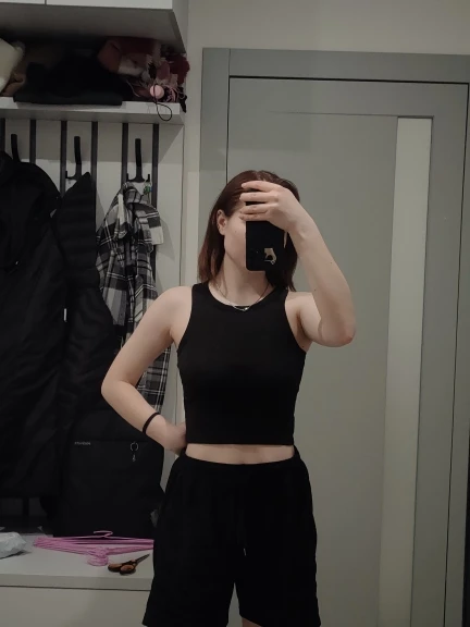 Ribbed Off-Shoulder Tank Top - Stretchy Summer Crop Top Women photo review