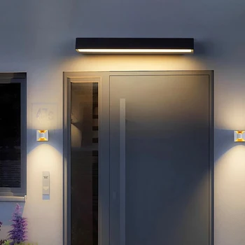 Lampada da parete a LED per esterni Impermeabile IP65 Lampada da parete per interni 12W 18W 30W Luci da giardino Camera da letto in alluminio Soggiorno Scale Illuminazione 1