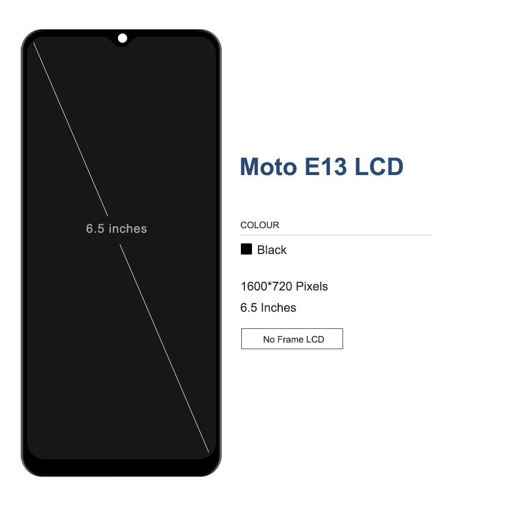 모토로라 E13 LCD 디스플레이 터치 패널 스크린 디지타이저 어셈블리 교체, 6.5 인치 테스트 디스플레이