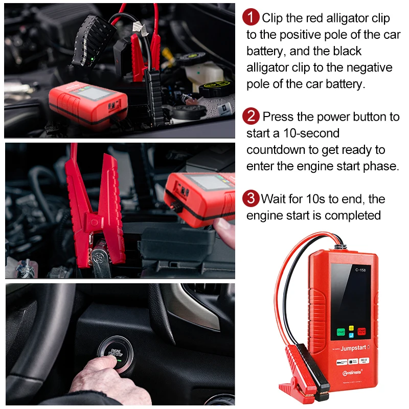 noco boost Car Starter Battery Free Portable C-158 12V Super Capacitor Starter Fully Reverse Charge Starter Emergency Power Supply jump starter pack