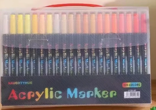 Rotuladores de pintura acrílica de 48 colores para uso artístico profesional, bolígrafos finos y con punta de doble punta, adecuados para piedra, madera y caligrafía photo review