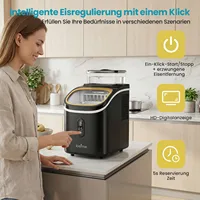 Chauffe-glaçons électrique LOEFME avec réservoir d'eau extérieur de 1,5 litre, 13 glaçons solides et cycle de nettoyage pour cuisine et bureau 4