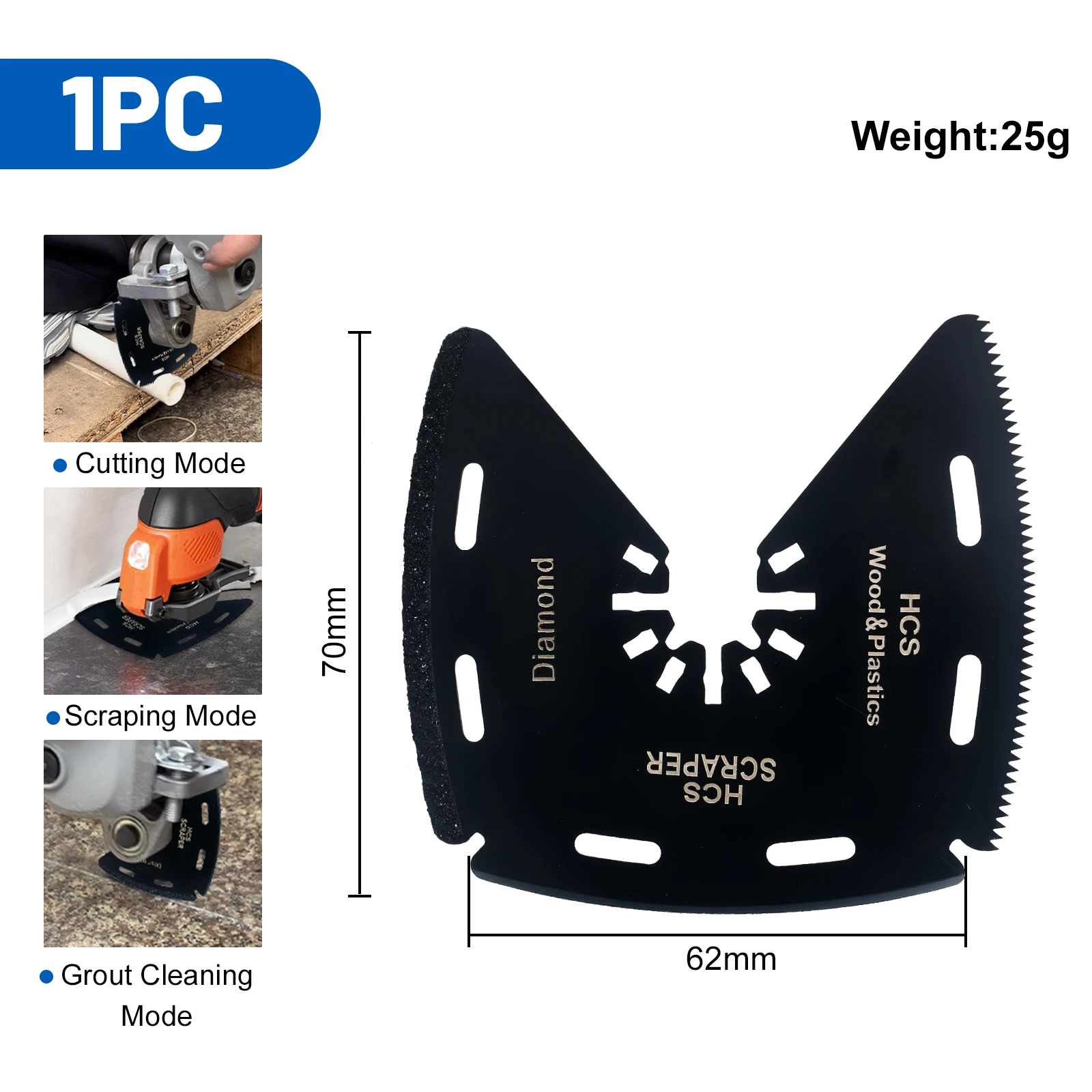 Universal Multifunction Oscillating Tool Saw Blades with Quick Release