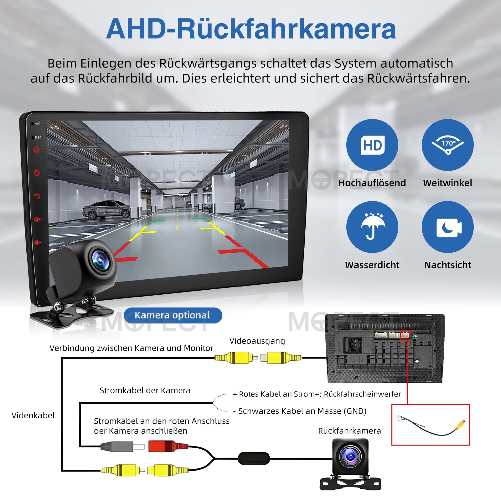 Autoradio für Mercedes-Benz Sprinter A/B-Klasse (4+64 GB/2+32 GB) mit Android 15, CarPlay, DAB, Kamera, Mikrofon und FM/AM-Radio – Detail 10