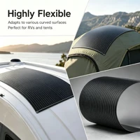 Panneau solaire flexible léger et à haut rendement de 100W 18V, pliable et étanche, idéal pour les camping-cars, les bateaux, le camping et tous les besoins d'alimentation hors réseau en extérieur. 8