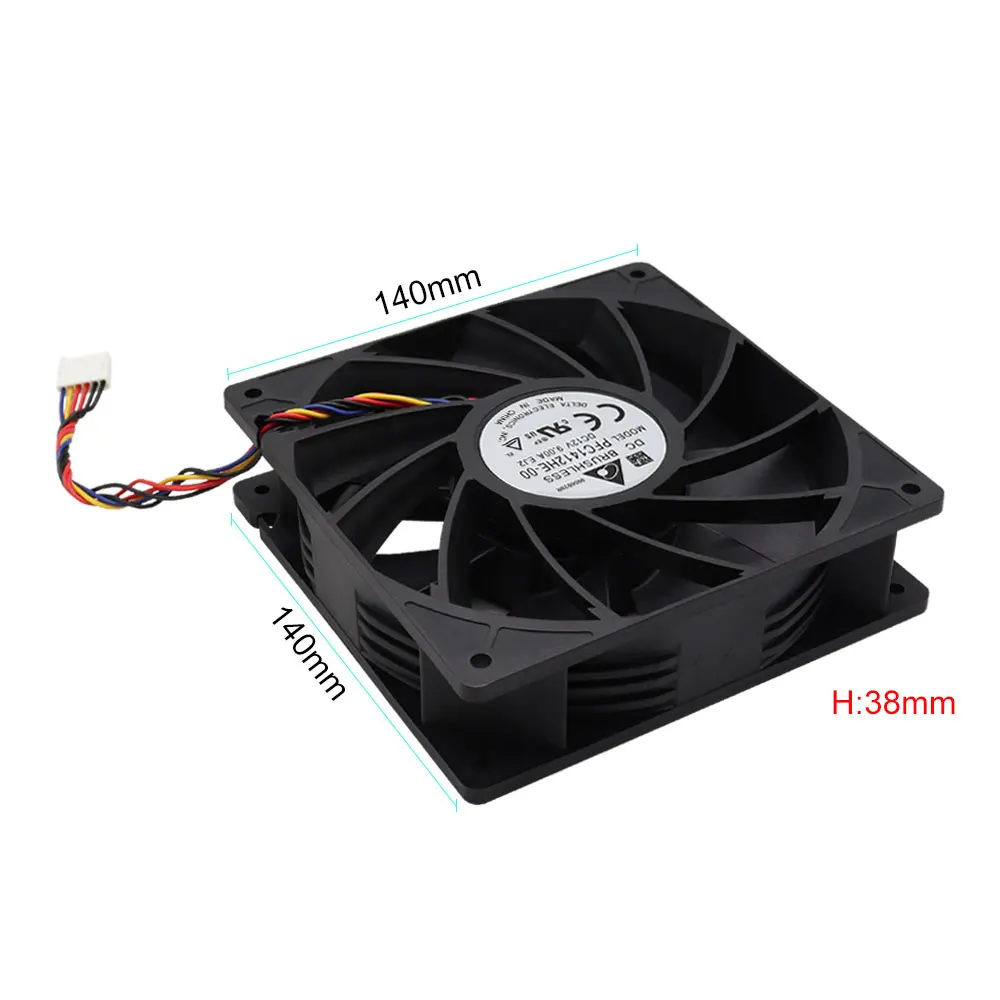 Miner Server Cooling Fan 14038 PFC1412HE-00 12V 9.00A for 