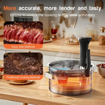 Sous Vide Cooker, 1100W Sous Vide Machine with LED, Wifi App Control, Timer, Immersion Circulator Slow Cooking Machine 4