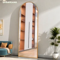 Городское роскошное стоящее зеркало 165x60 см. Подставки для зеркал всего тела. Зеркало-подставка. Большое зеркало. Золото.