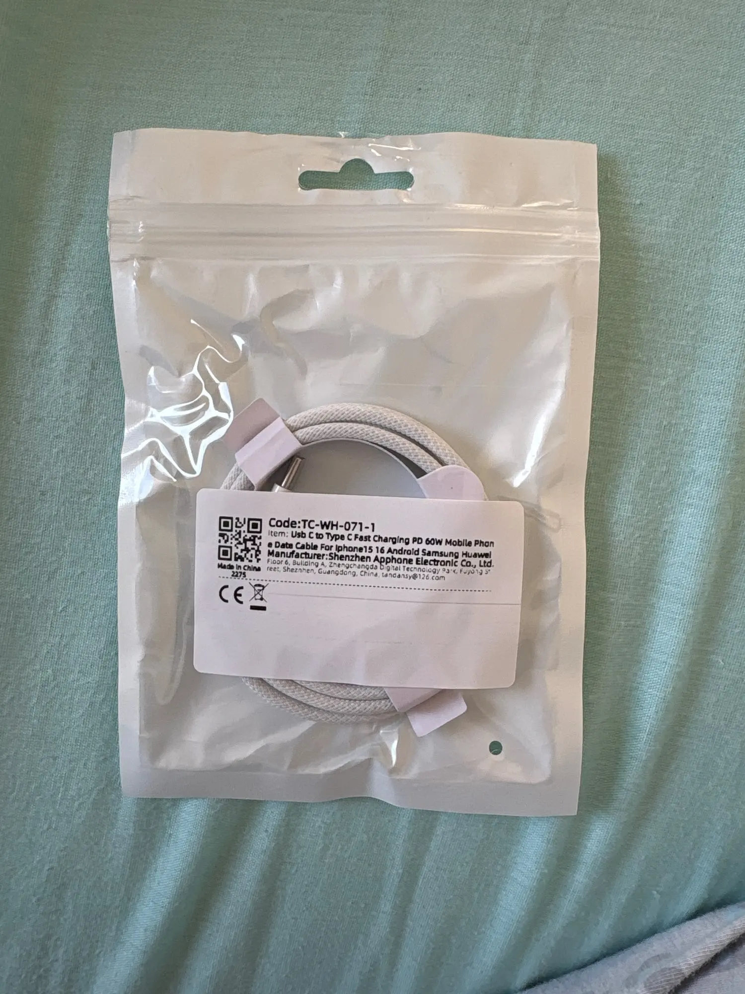 Type C to Type C Fast Charging PD 60W 1m 2m Mobile Phone Date Cable For Iphone15 16 17 Samsung Huawei USB C to C Charger Cable photo review