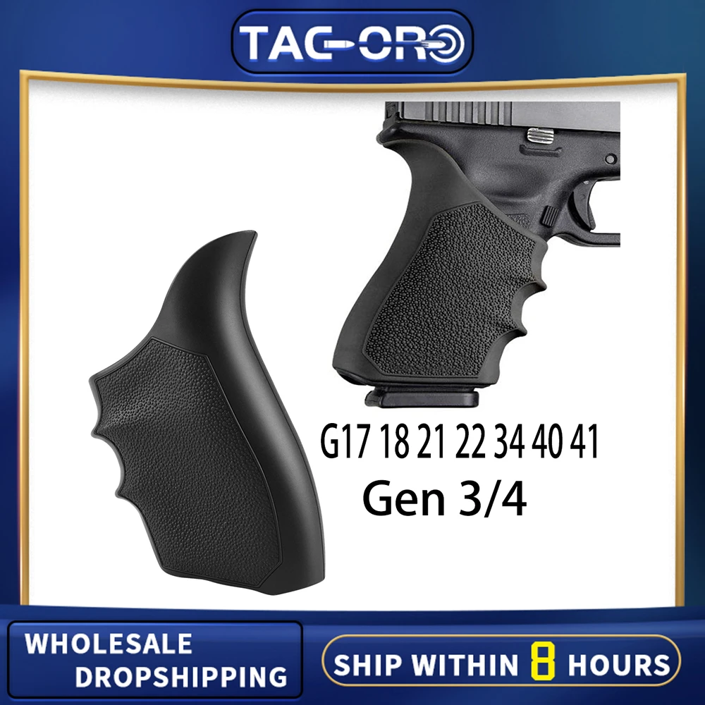 Glock 17 Magazine Holster Hogue HandALL Beavertail Grip Sleeve For Glock 17, 19X, 20, 21, 22, 31, 34, 45, 47 Gen 1-2-5 - Black Glock Grip