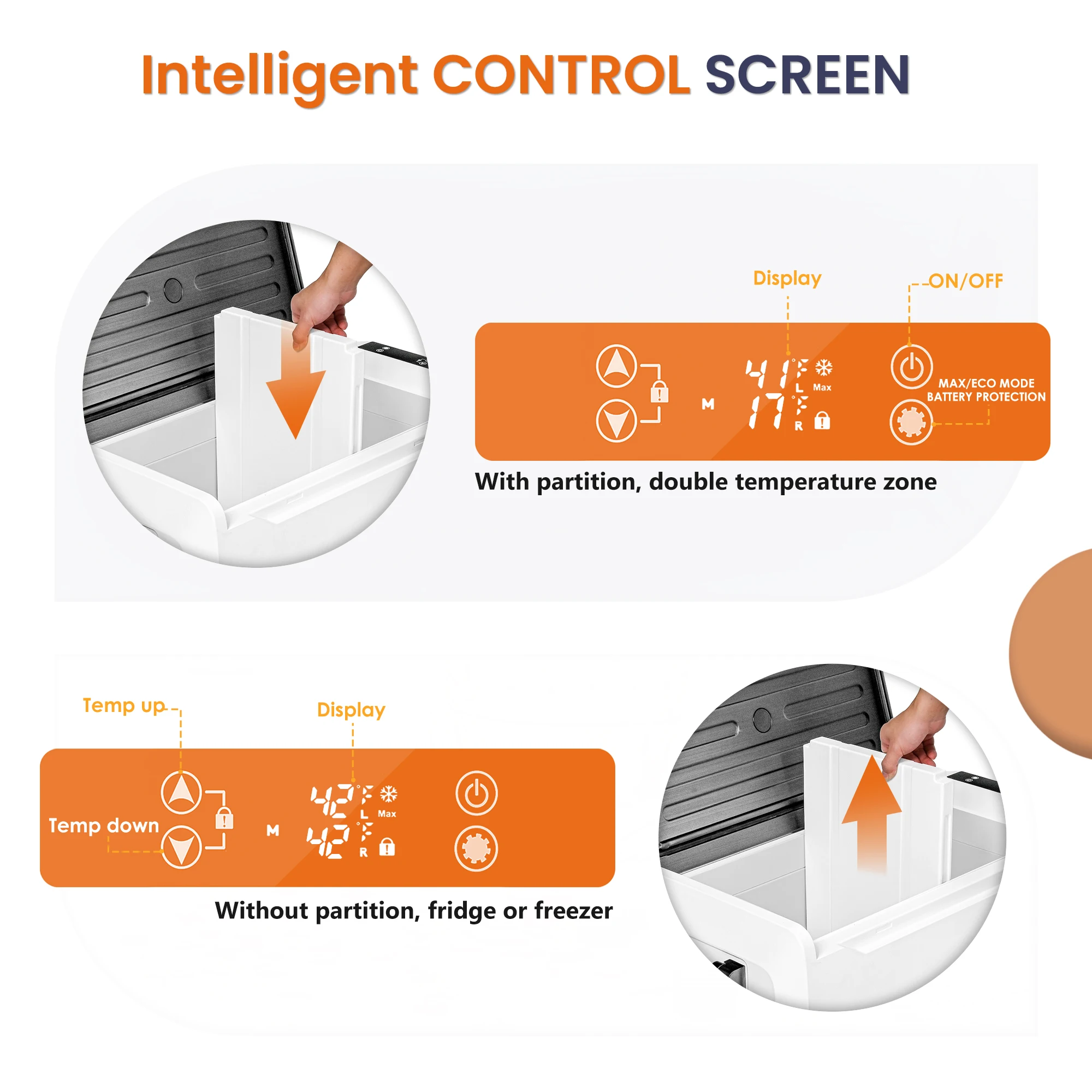 SIMZLIFE Portable Refrigerator Freezer, -4℉~68℉, 47 Quart(44L) Mini Fridge,12/24V DC& 120-240V AC,Car Fridge for RV,Trunk,Home 3 SIMZLIFE Portable Refrigerator Freezer, -4℉~68℉, 47 Quart(44L) Mini Fridge,12/24V DC& 120-240V AC,Car Fridge for RV,Trunk,Home 3