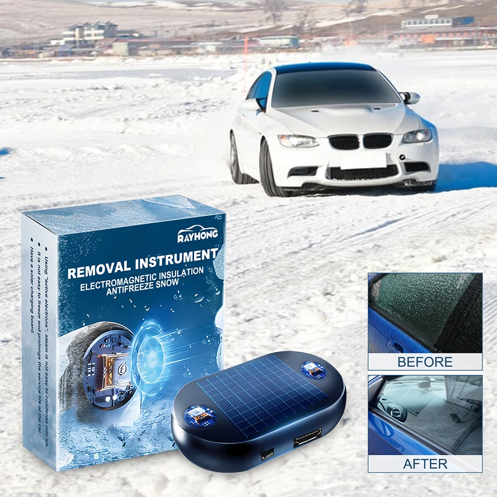 1PC Solar Snow Plow Antifreeze Car Electromagnetic Molecular Defroster Front Rear Windshield Car Snow Removal Instrument windshield deicing instrument,windshield defroster,car deicer