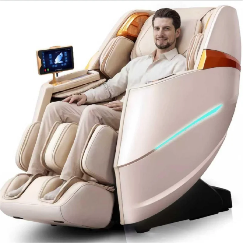 Tam Vücut Masaj Koltuğu Sıfır Yerçekimi Shiatsu Masaj Koltuğu Yatar Koltuk Bel ve Baldır Isıtma Ayak Masajı Bluetooth Büyük Kontrol Cihazı