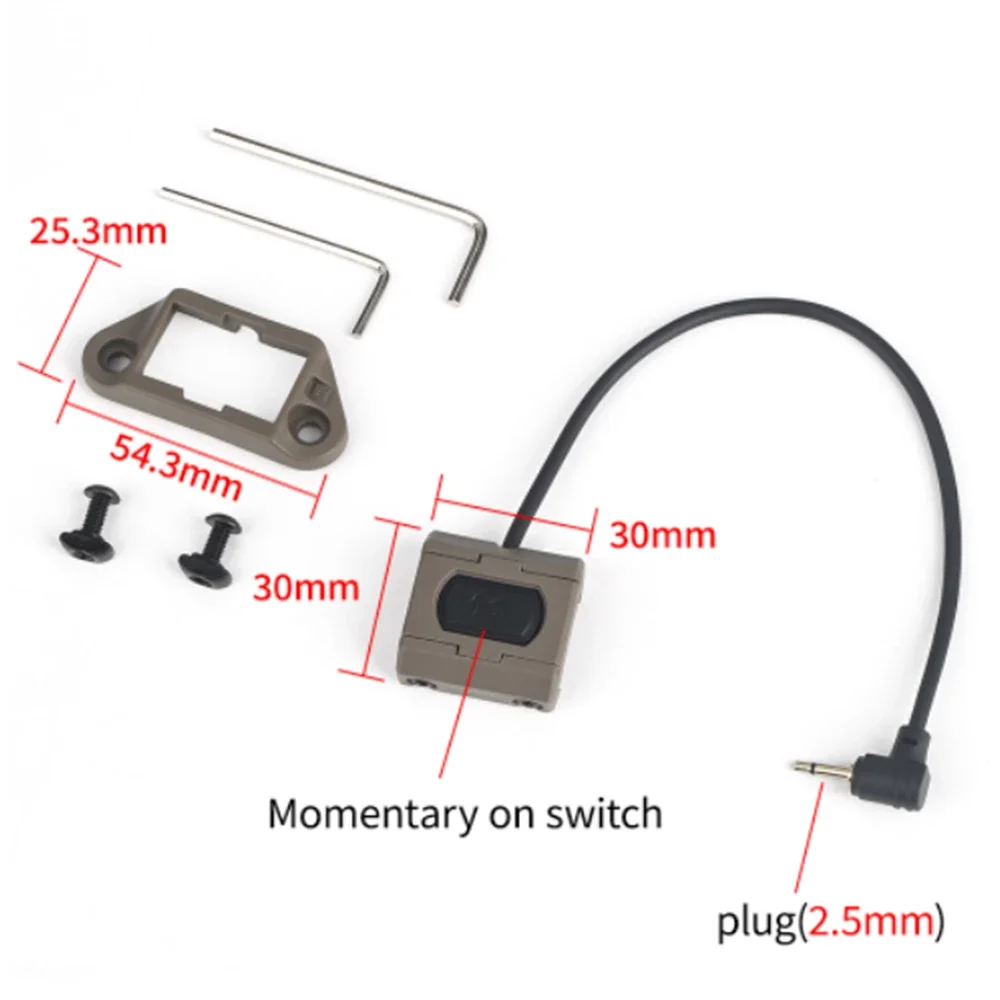 WADSN M300 M600 Flashlight PEQ DBAL Laser Pointer Tactical Modbutton Remote Pressure Switch Fit M-LOK Keymod 20mm Picatinny Rail