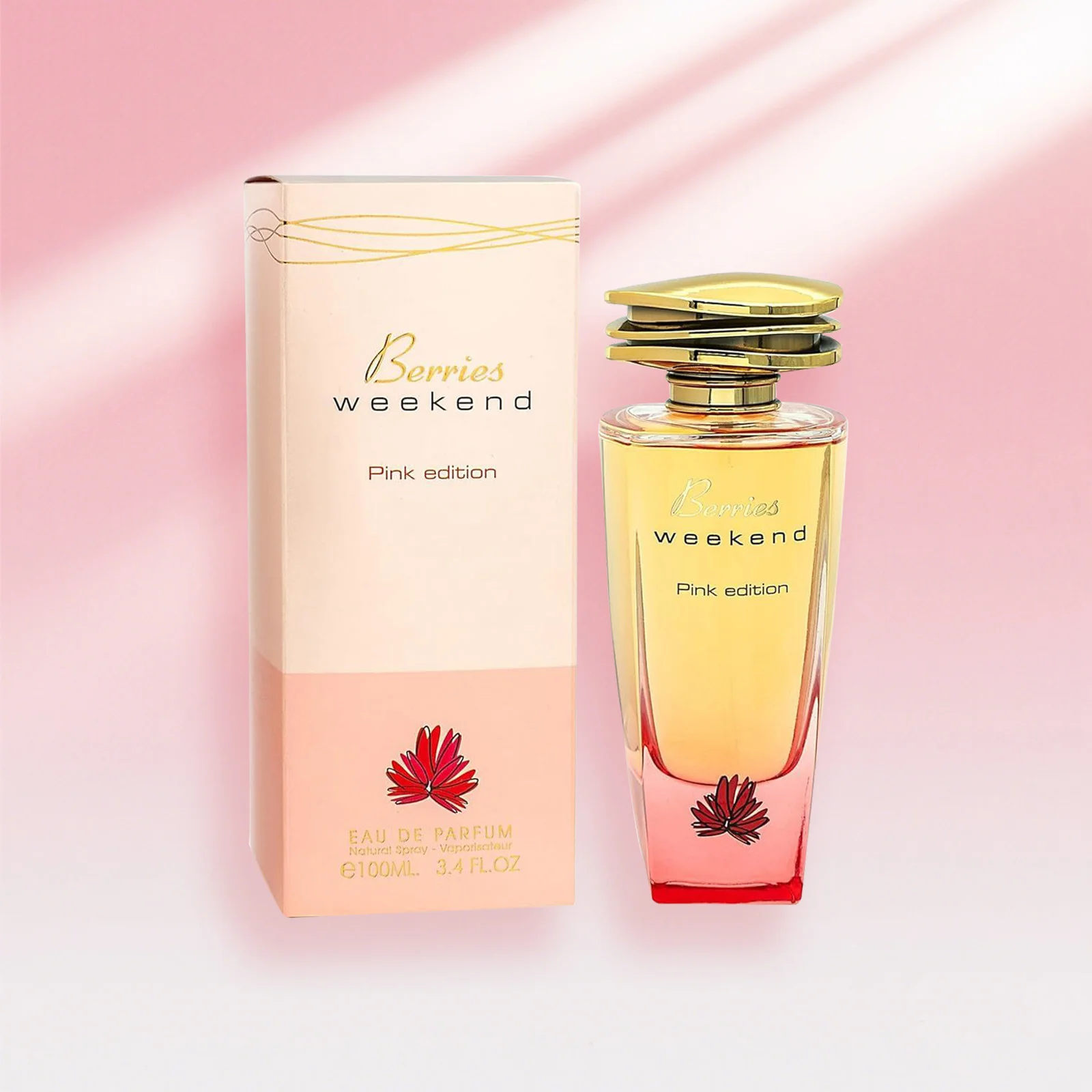 Fragrance World Perfume de mujer, variante rosa matinal, eau de toilette fresca, 100 ml, aroma de duración prolongada