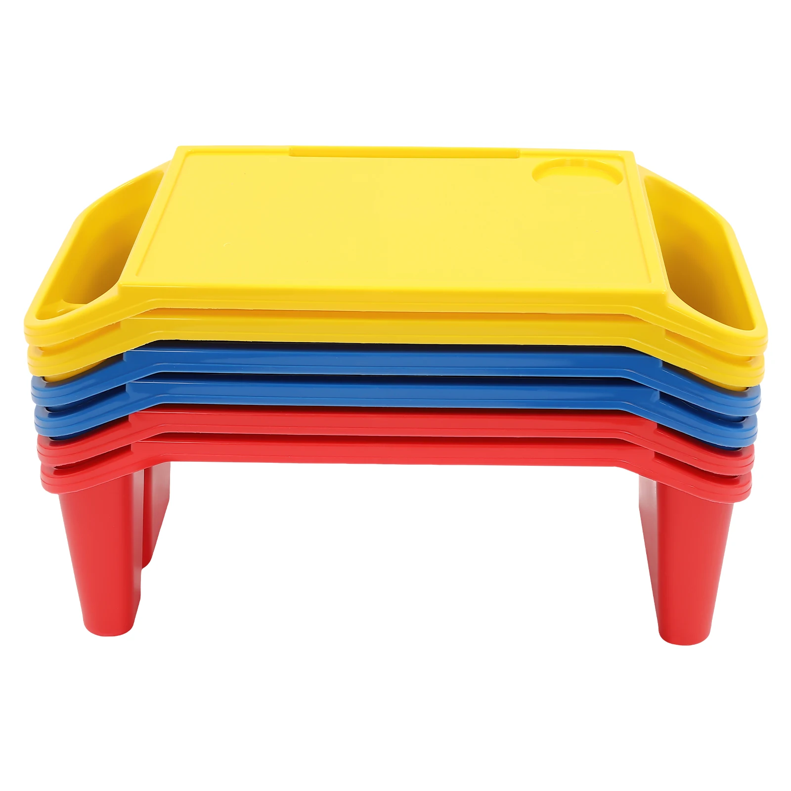6 Pcs Kids Lap Desk Tray, Rectangular Lap Desks,Lap Desk Tray Rounded Corners Anti-slip Bottom for Writing Eating Game Classroom 3