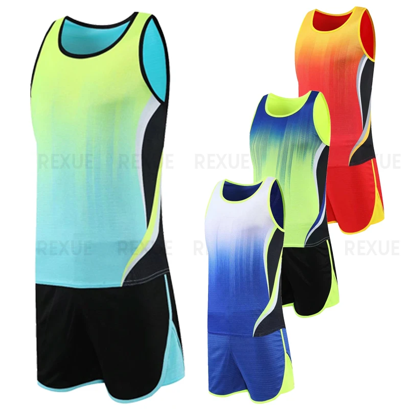 

Men Running Tracksuits 2021 Track And Field Suits Quick Dry Marathon Athletics Sportswear Sports Running Suits Men Sprint Vest