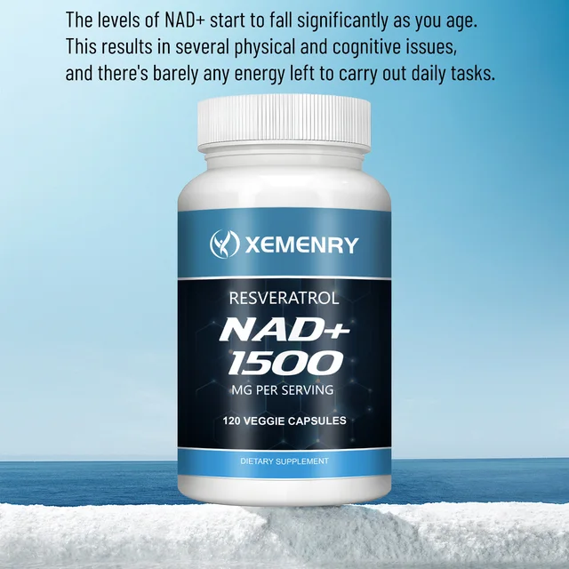 NAD+ Resveratrol - Anti-aging, Helps Boost Energy, Promotes Cell and Skin Health - 120 Capsules