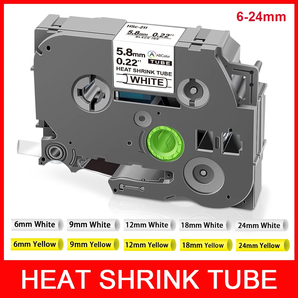 

1Pcs Hse211 Hse-231 Heat Shrink Tube For Brother hse231 hse221 241 251 hse611 621 631 641 651 for Brother P-Touch Label Maker