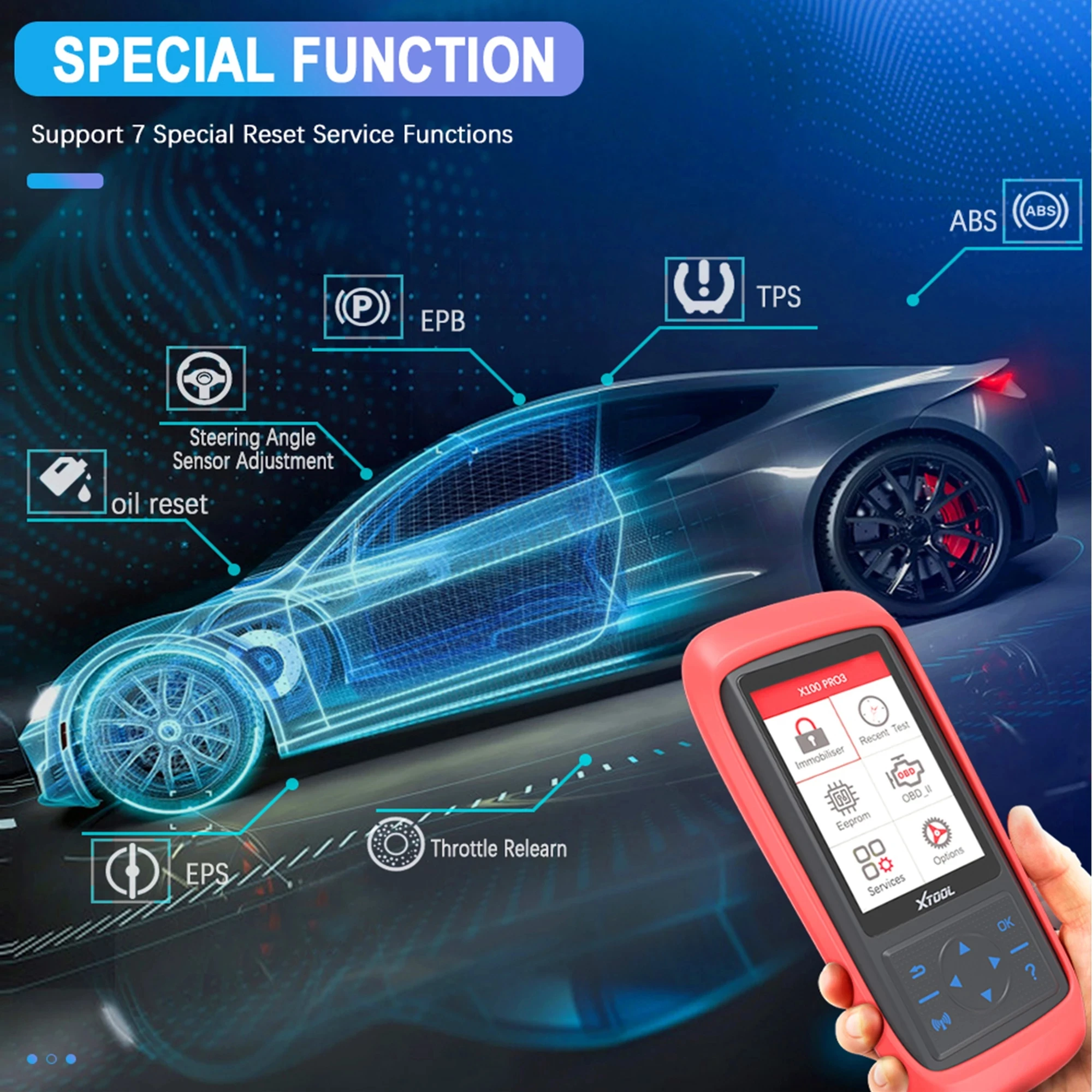 XTOOL X100 PRO3 OBD2 자동차 키 프로그래머 코드 리더 스캐너 진단 도구 EPB ABS TPS PK NT650 CRP129E 429C 무료 업데이트