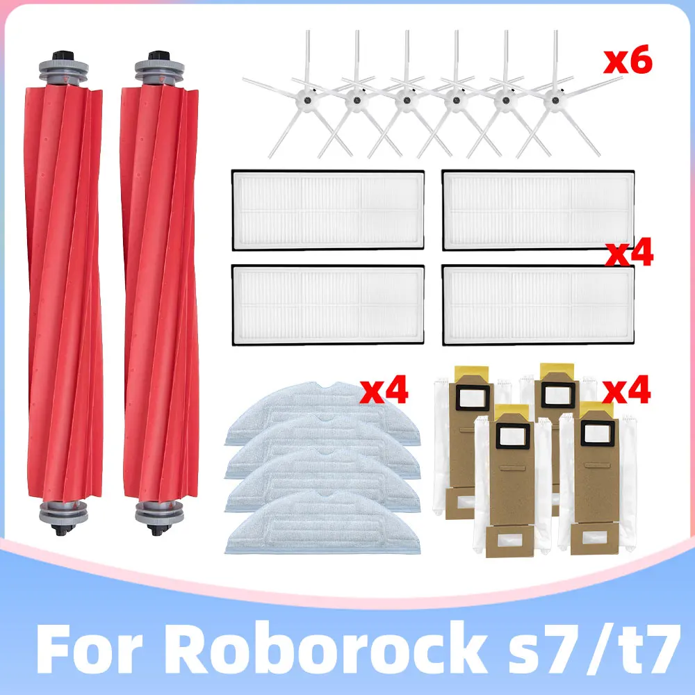 For Roborock S7 MaxV / S7 MaxV Ultra / S7 Pro Ultra Replacement Spare Parts  Accessories Main Side Brush Hepa Filter Mop Dust Bag