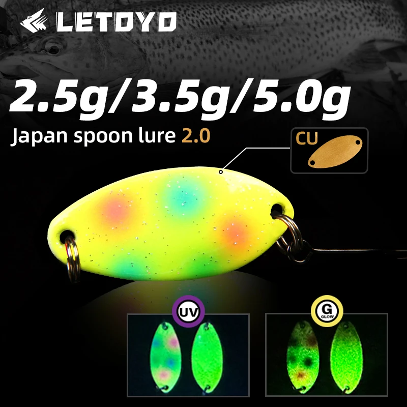 LETOYO 2,5g-5g Japan Löffel Köder 2,0 Künstliche Köder Süßwasser Spinner Köder Harte Köder Forelle Köder Bass angeln Köder Bereich Forelle