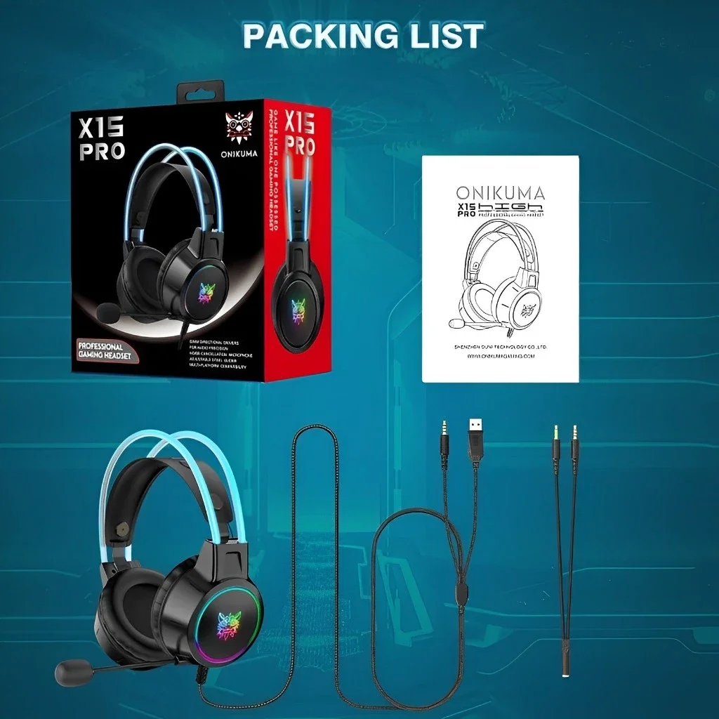 Cuffie gaming cablate onikuma x15 pro con microfono riduzione_voghion.com