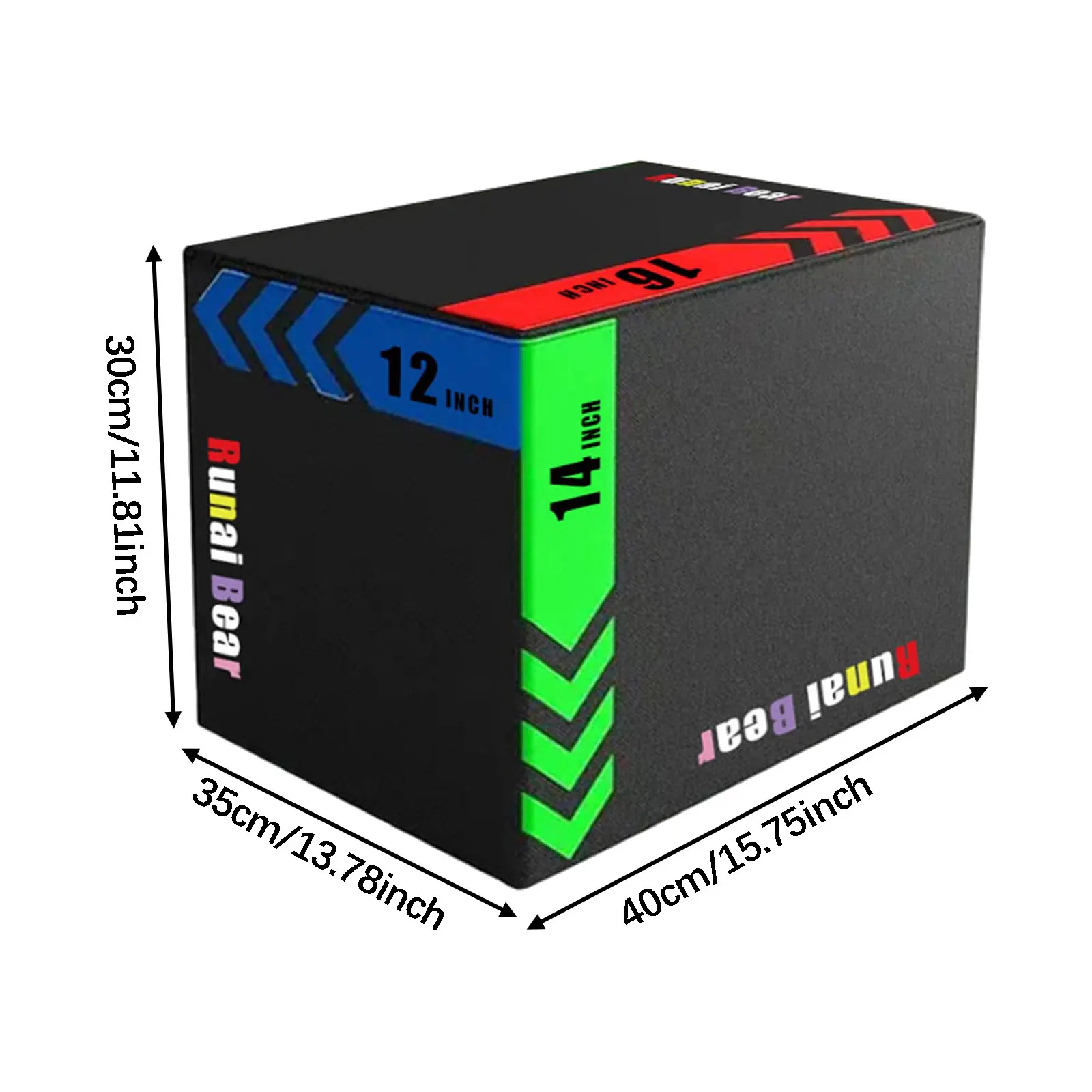 תיבת קפיצה פלייומטרית 3 ב-1, תיבת פלייו ניידת לבית, אימון כוח בחדר כושר, תיבת פלייו לכושר גוף