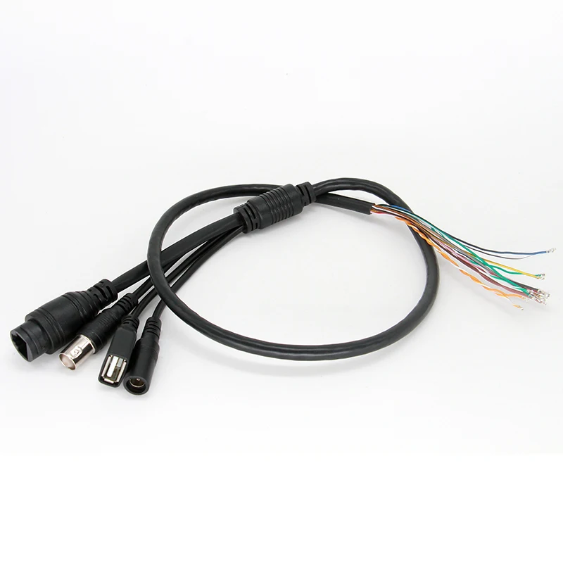 Network Cable RJ45+DC+USB+BNC Security Camera Pigtail Cable for IP Camera Module Board Support UVC CVBS USB Security AF-U