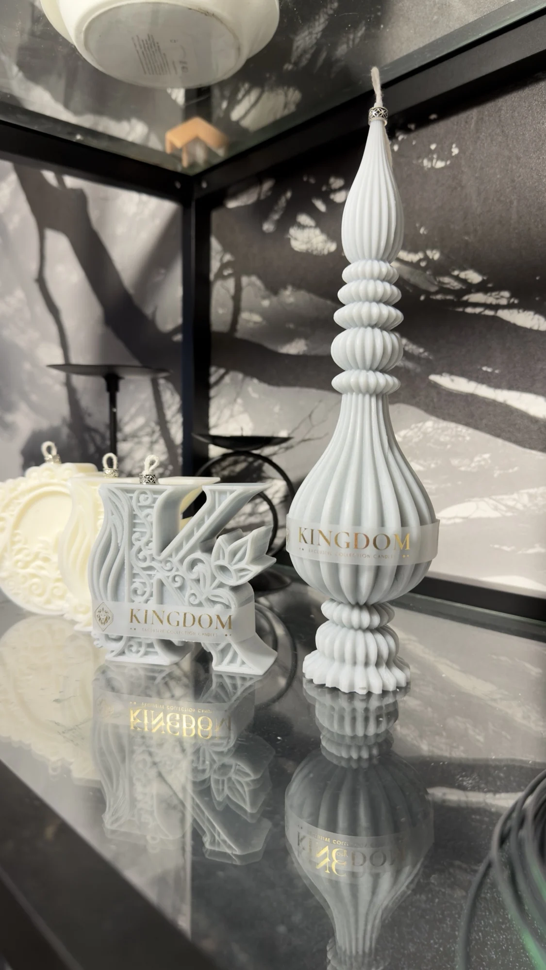 Tall Ribbed Pillar Candle Molds