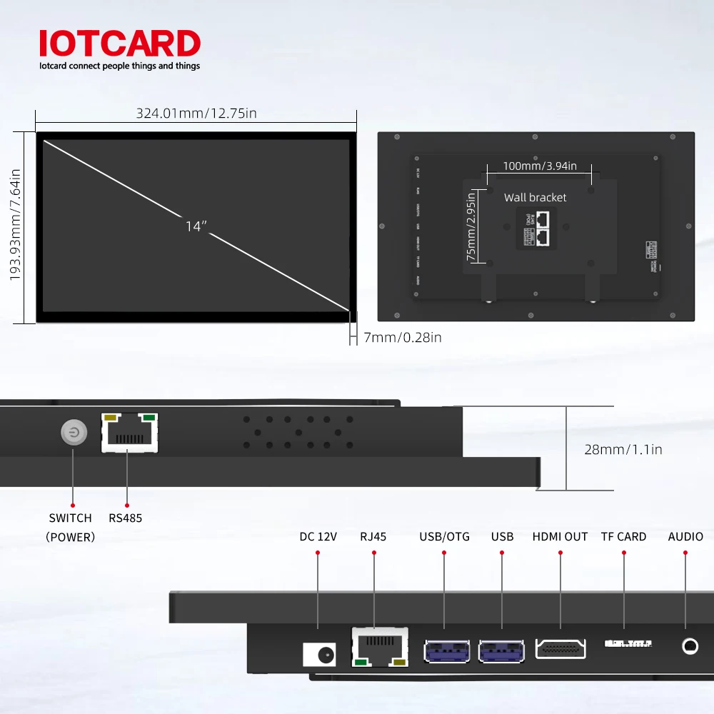 Meeting Scheduling Panel Meeting Schedular 14 inch Conference Booking System Tablet with LED Lights PoE Panel for Office