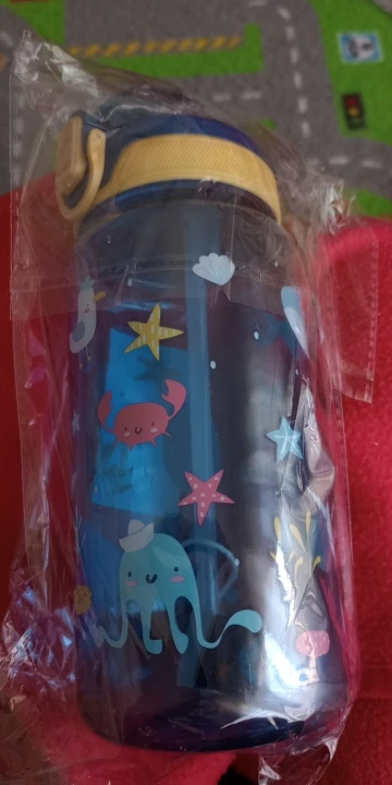 Botella de agua de dinosaurio de 600ml para niños, taza para sorber de agua con pajita de silicona, botellas de agua de plástico a prueba de fugas, taza de agua de verano para niños photo review