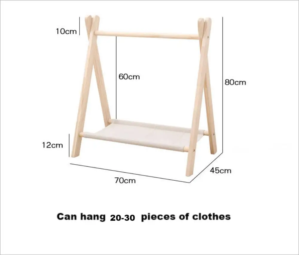 Mini Solid Wood Pet Dogs Dolls Baby Kids Clothes Coat Hanger Rack Doll House Furniture Garment Rack