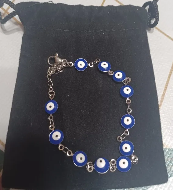 Enchanting blue hues Evil Eye Bead Bracelet for women's charm photo review