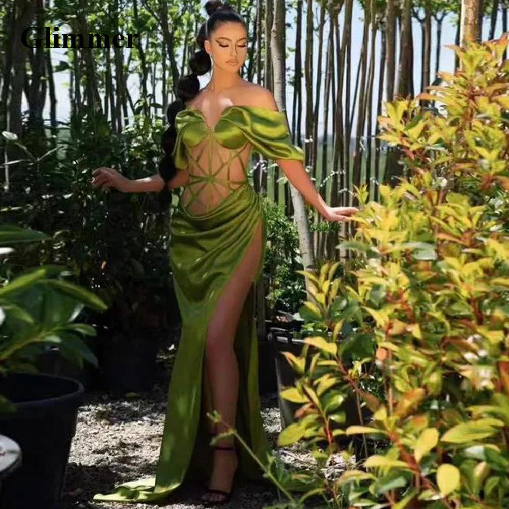 

Glimmer Sexy Mermaid Evening Dresses Cutout Waist Formal Prom Gowns Made To Order Celebrity Vestidos Fiesta Gala Robes De Soiree