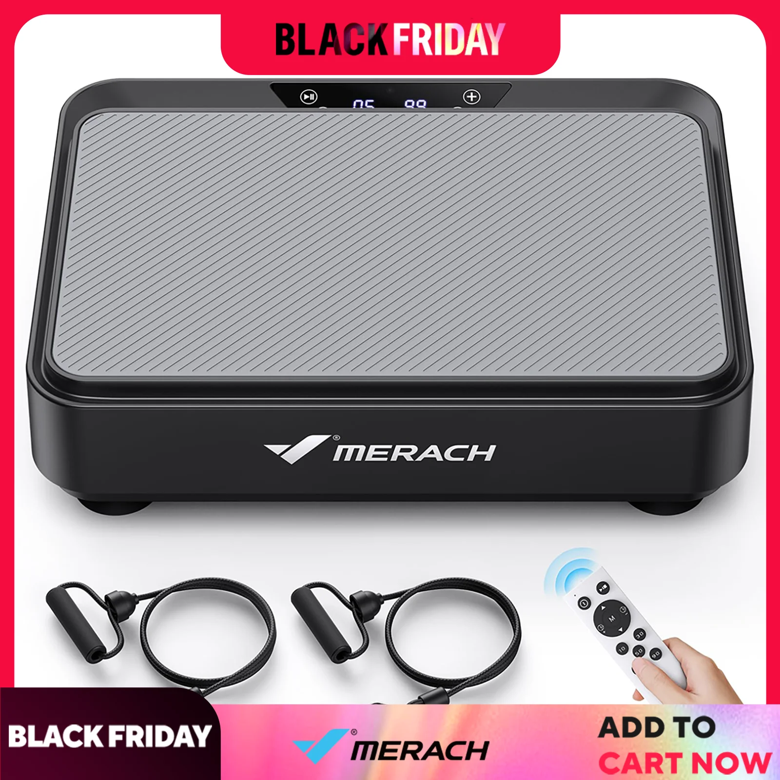 MERACH Vibration Plate Exercise Machine for Lymphatic Drainage Relieve Pain Help Sleep Fat Burning Weight Loss
