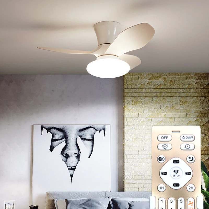 Mini Small Ceiling Fan Lamp Dining Room Bedroom Ceiling Fan Light With Remote Control For Home ventilador techo