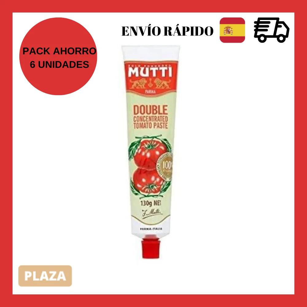 Pomodoro Doppio Concentrato Mutti Pomodoro-Confezione 6 Tubi Da 130 G Ciascuno-Pomodoro Pomodoro Italiano